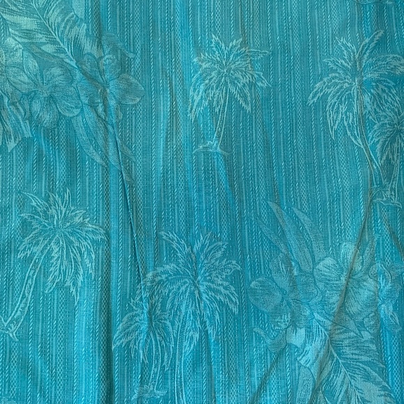 Tommy Bahama large men’s teal blue tropical shirt 100 percent silk - Picture 7 of 10